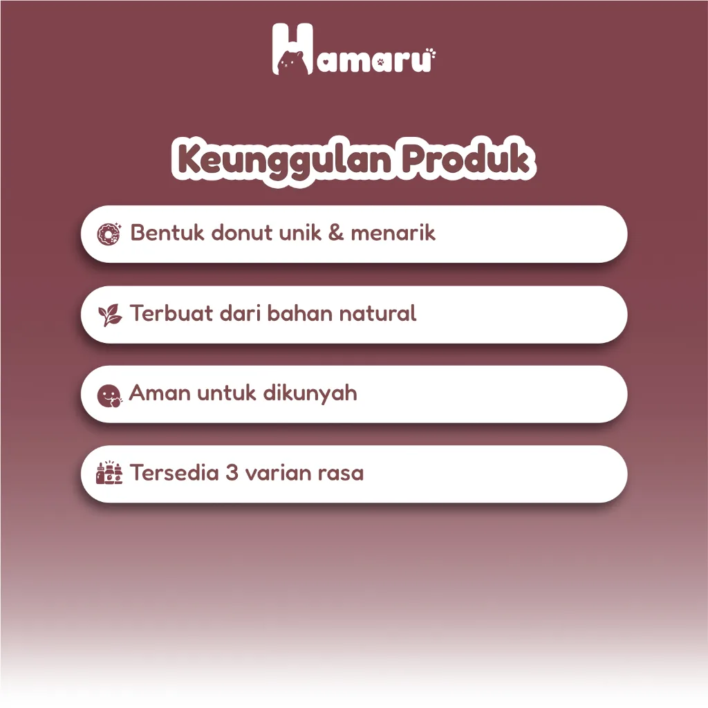 Hamaru Grass Donut Natural Chew Mainan Gigit Hamster Natural Snack Varian Rasa - Strawberry