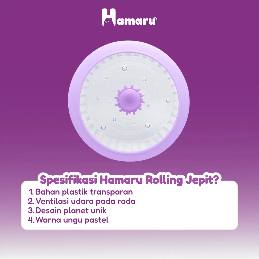 Hamaru Rolling Jepit Kandang Mainan Exercise Aksesoris Latihan Kandang Hamster Marmut Hewan Kecil