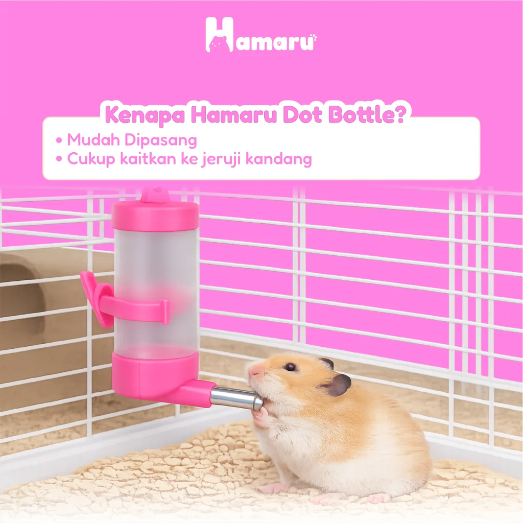 Hamaru Dispenser Jumbo Tempat Makan dan Minum Hamster Kapasitas Besar Transparan Praktis