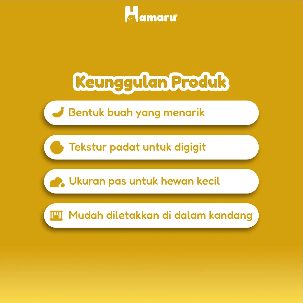 Hamaru Gnawing Buah Pisang Mainan Gigit Chew Toy Hamster Sugar Glider Marmut Hewan kecil