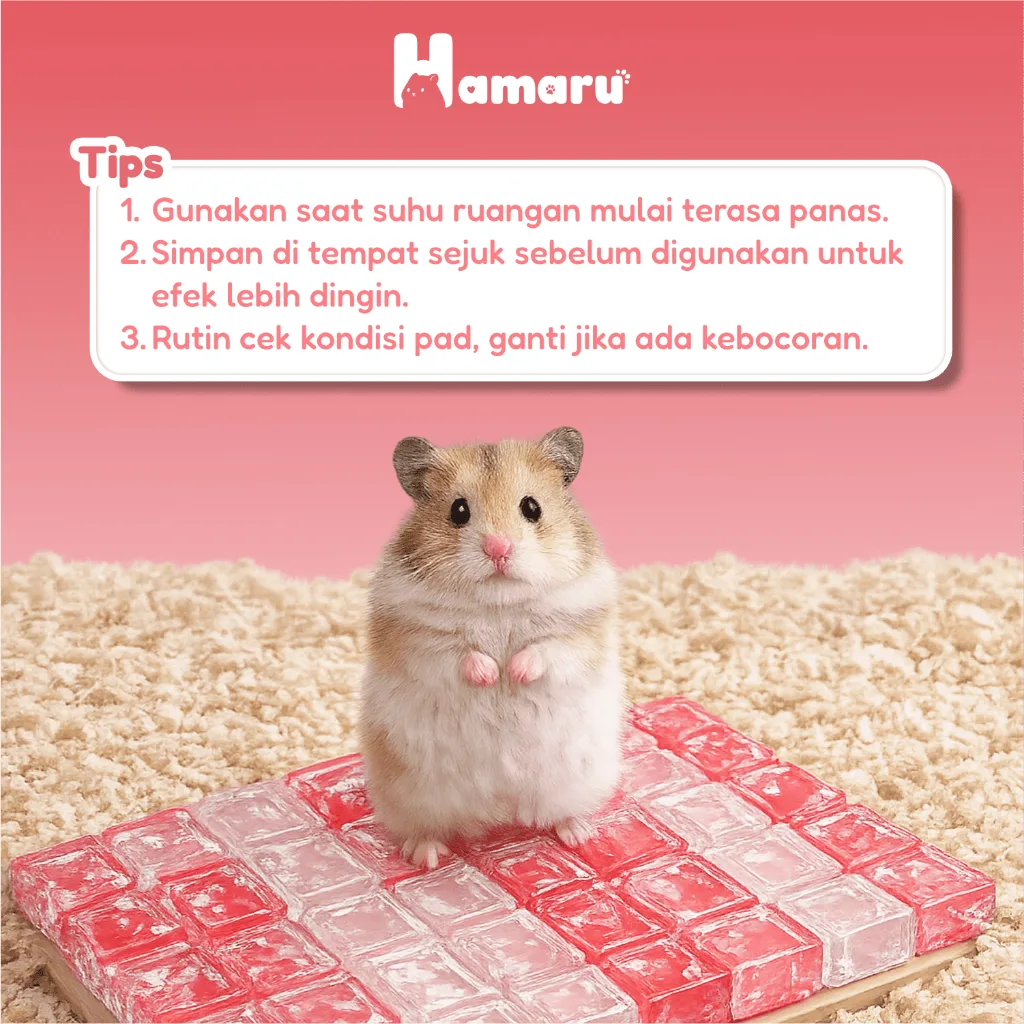Hamaru Ice Cooling Pad Hamster Alas Dingin Summer Mat Hamster Hewan Kecil - Red