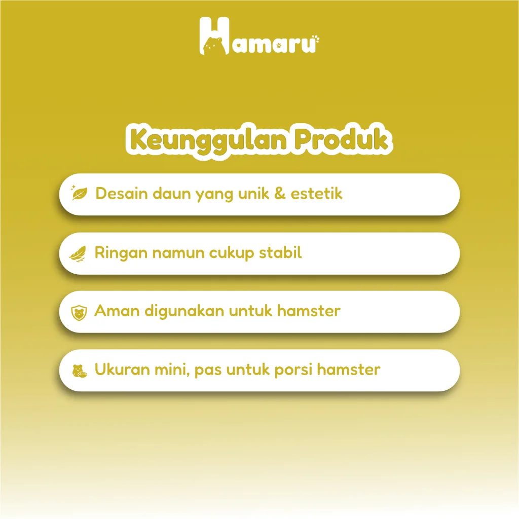 Hamaru Mini Leaf Bowl Tempat Makan Hamster Hewan Kecil Mangkok Mini Bentuk Daun Food Grade