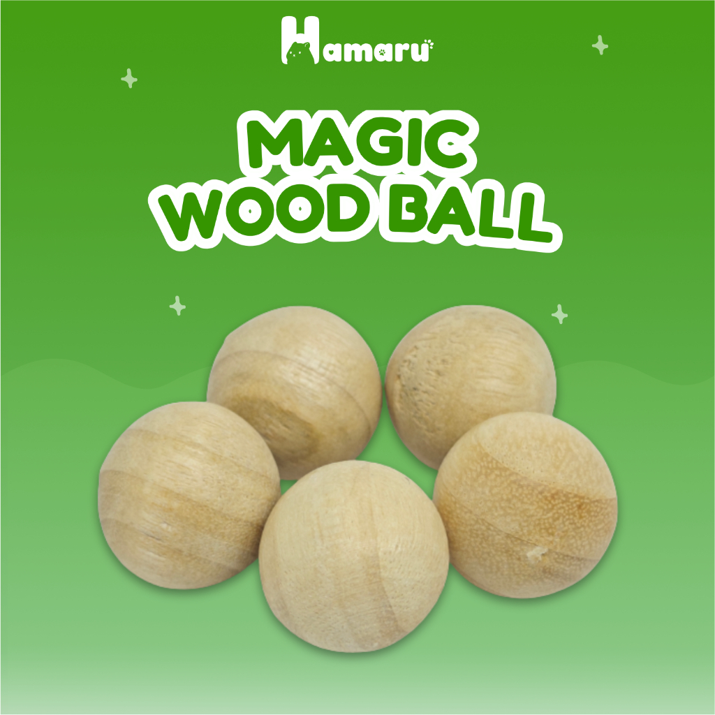 Hamaru Magic Wood Ball Bola Kayu Natural Penghilang Bau Kandang Hamster