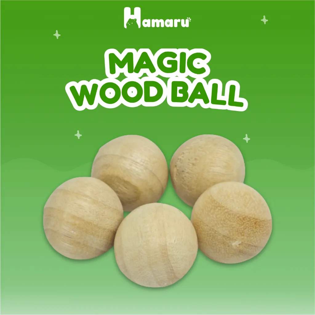 Hamaru Magic Wood Ball Bola Kayu Natural Penghilang Bau Kandang Hamster