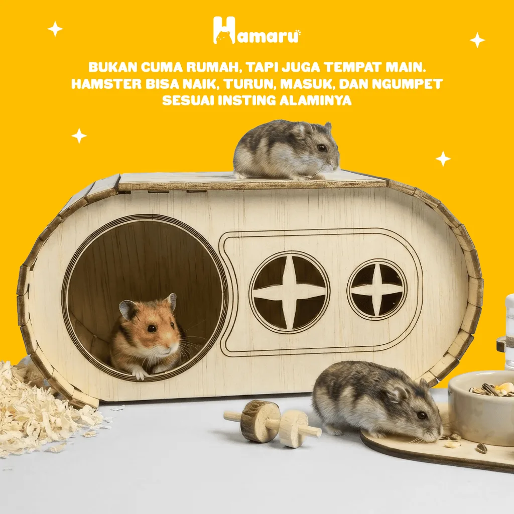 HAMARU Rumah Kayu Hamster DIY Rakitan Murah – Capsule House