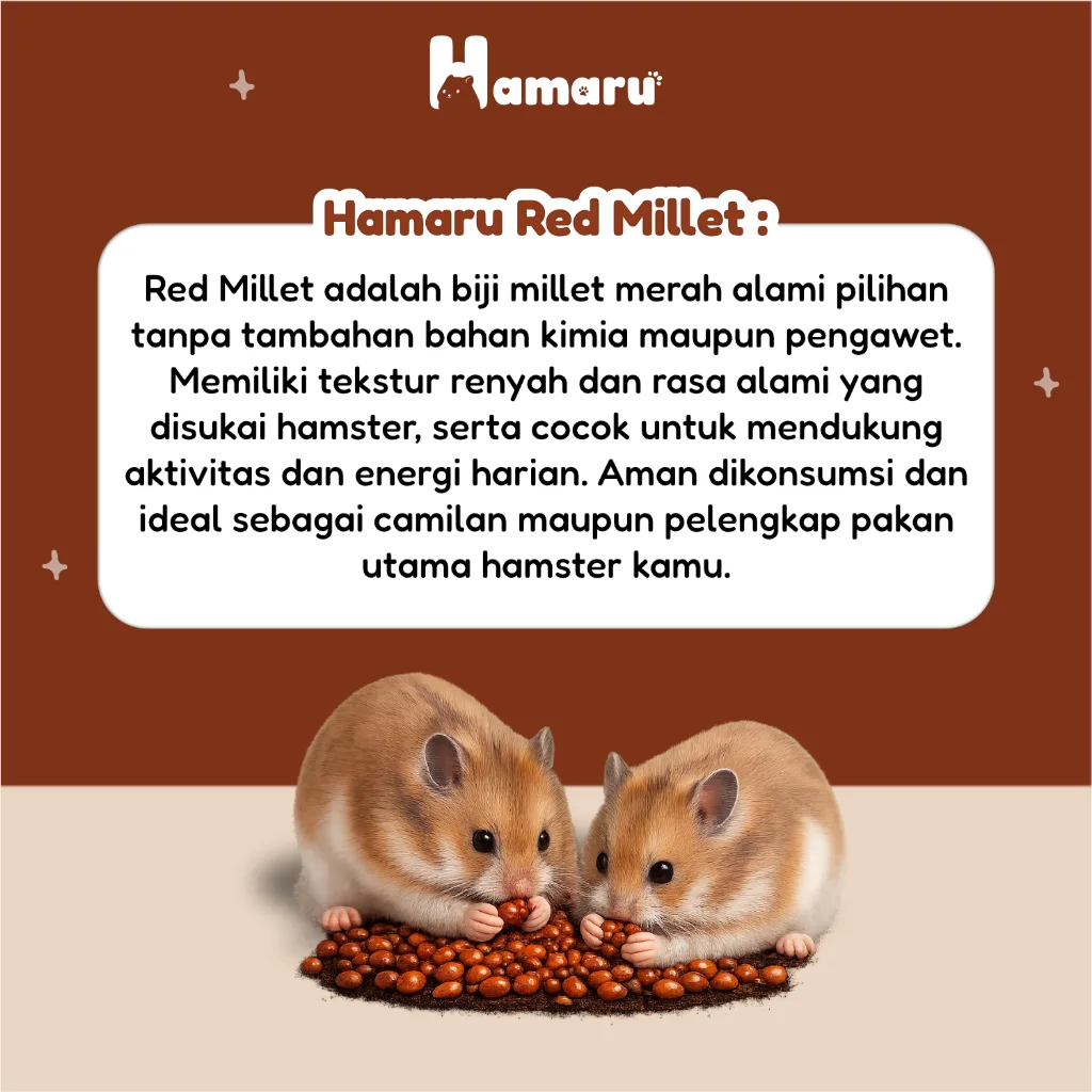 Hamaru Red Millet Biji Millet Merah Alami Pakan Harian Natural Hamster Marmut Kecil - 150g