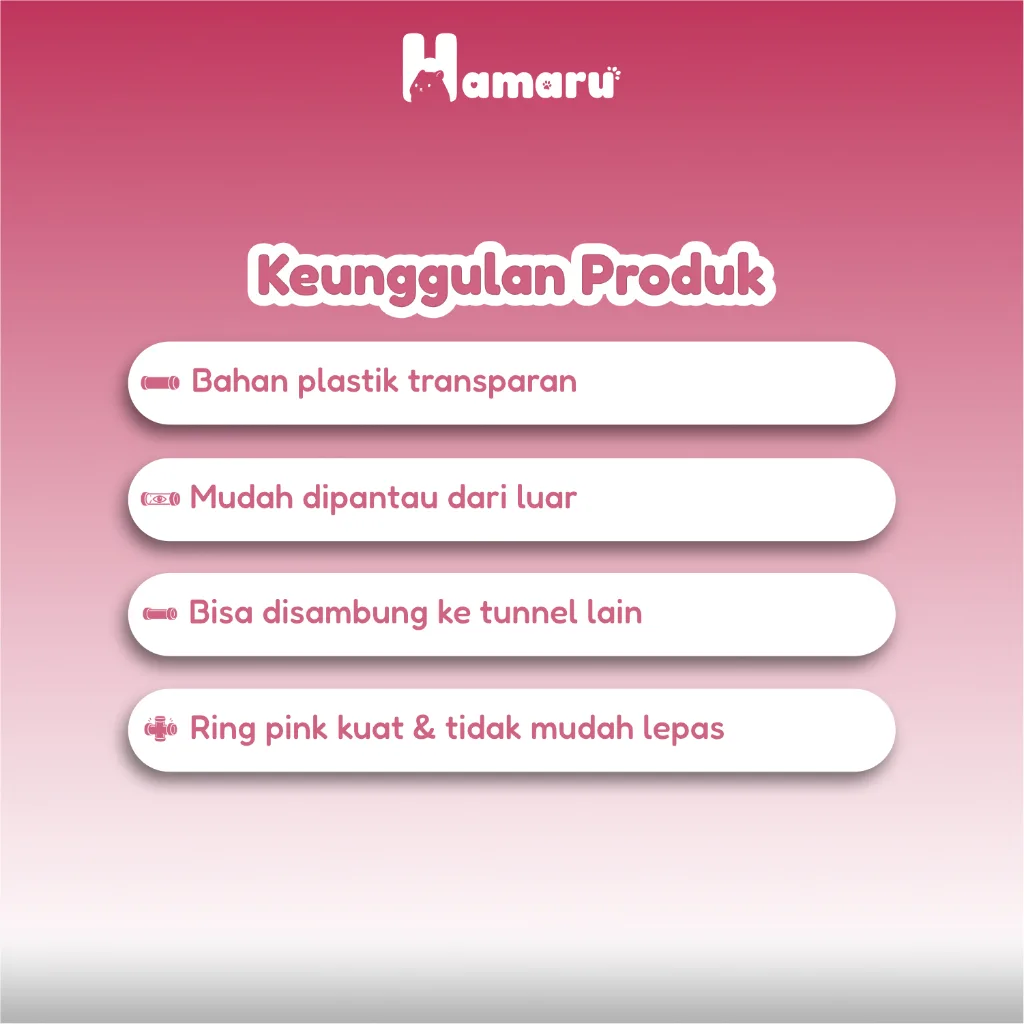 Hamaru Hamster Tunnel Transparant Sambungan Terowongan Hamster Transparan Aksesoris Mainan Kandang