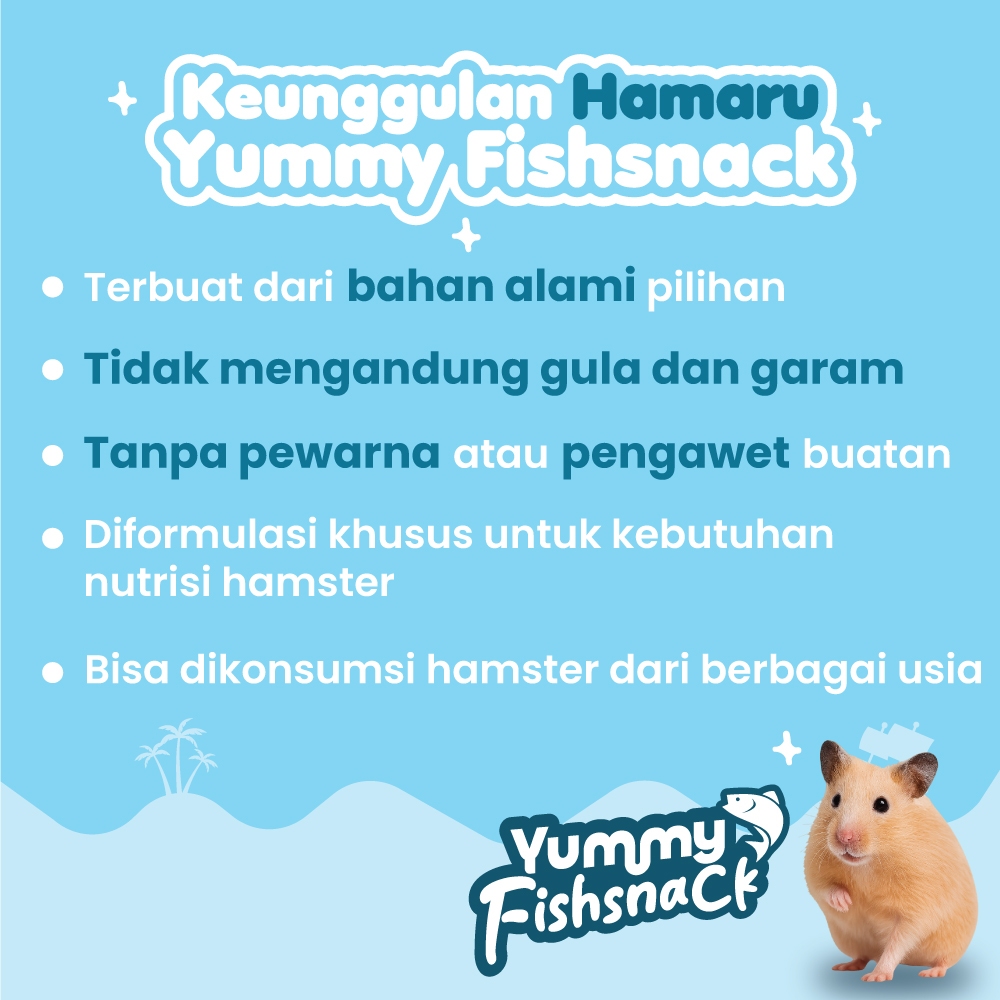 HAMARU Yummy Fishsnack Makanan Hamster Snack Camilan Protein Ikan Kering Sehat Bergizi