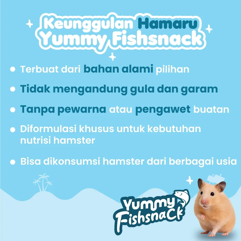 HAMARU Yummy Fishsnack Makanan Hamster Snack Camilan Protein Ikan Kering Sehat Bergizi