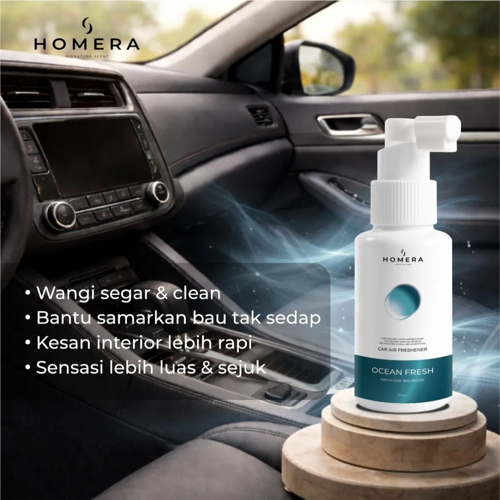 HOMERA Parfum Mobil Ocean Fresh 70ml Car Air Freshener Wangi Segar Tahan Lama Anti Bau Premium