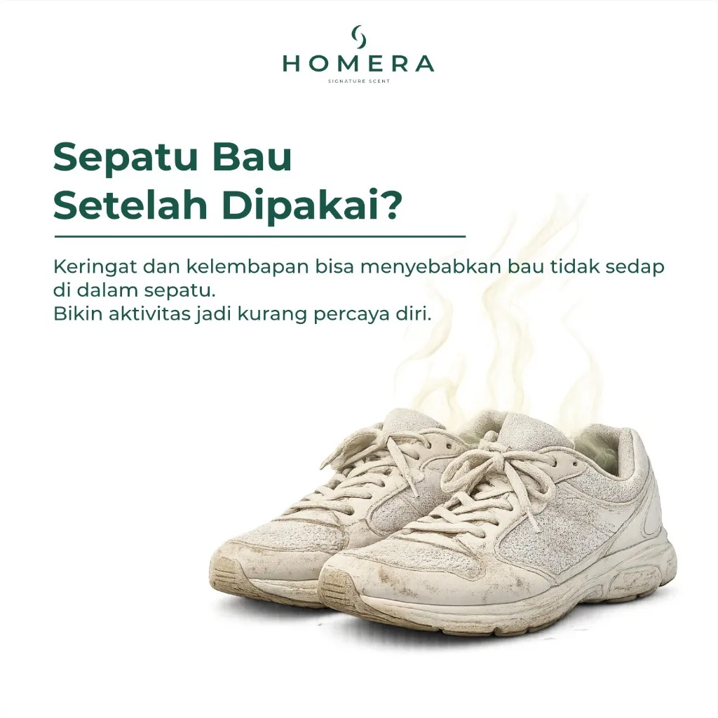 HOMERA Shoes Deodorizer Fresh Mint 100ml Anti Bakteri Jamur Penghilang Bau Sepatu