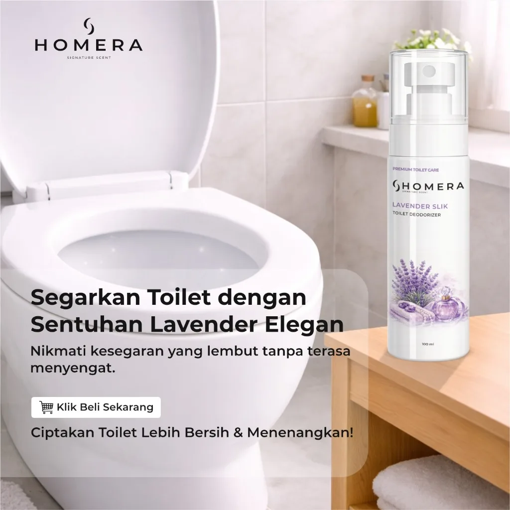 HOMERA Toilet Deodorizer Lavender Silk 100ml Pengharum Toilet dan Kamar Mandi Fresh Anti Bau