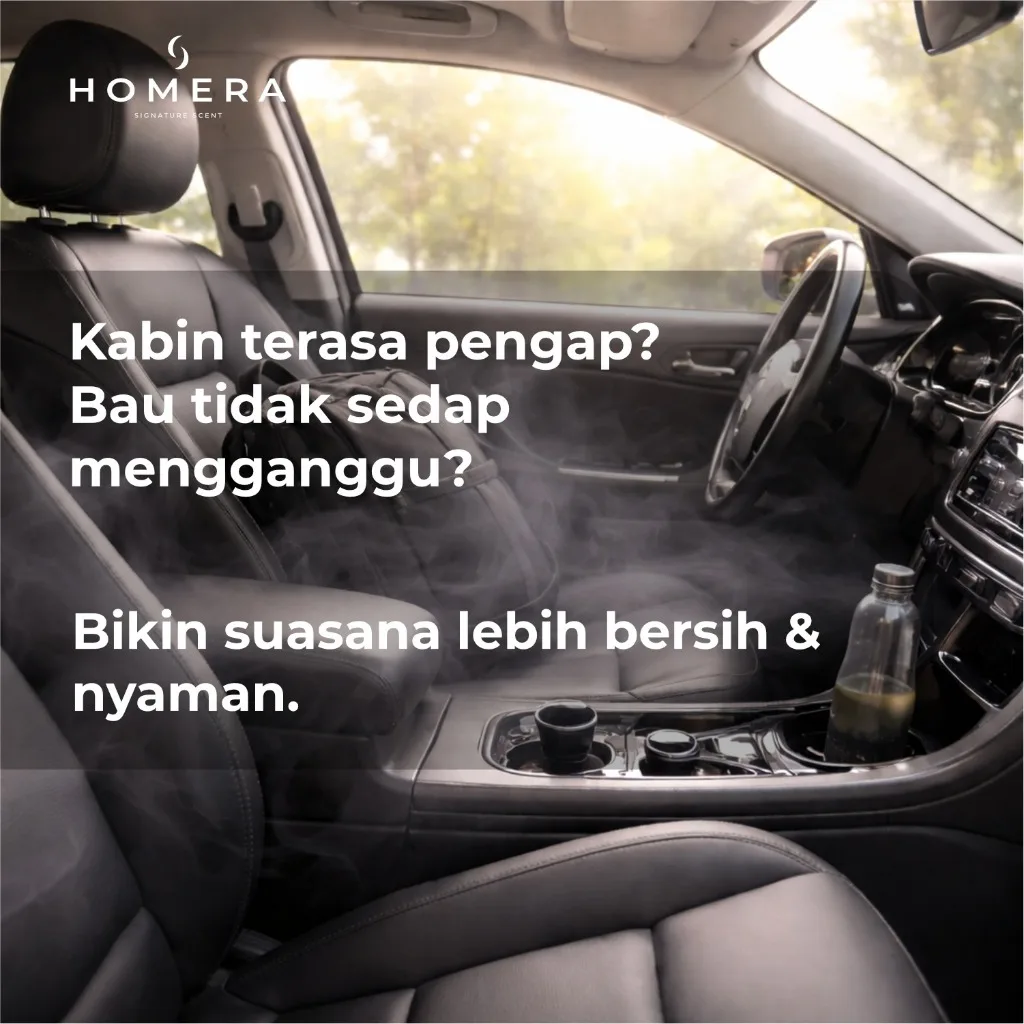 HOMERA Parfum Mobil White Tea 70ml Car Air Freshener Wangi Clean Elegan Tahan Lama Anti Bau