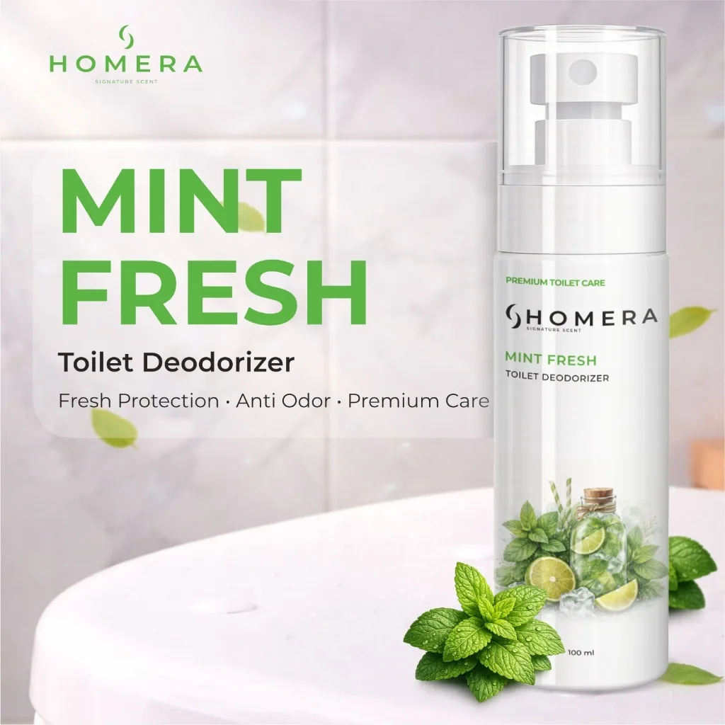 HOMERA Toilet Deodorizer Mint Fresh 100ml Pengharum WC Kamar Mandi Anti Bau Sanitizer
