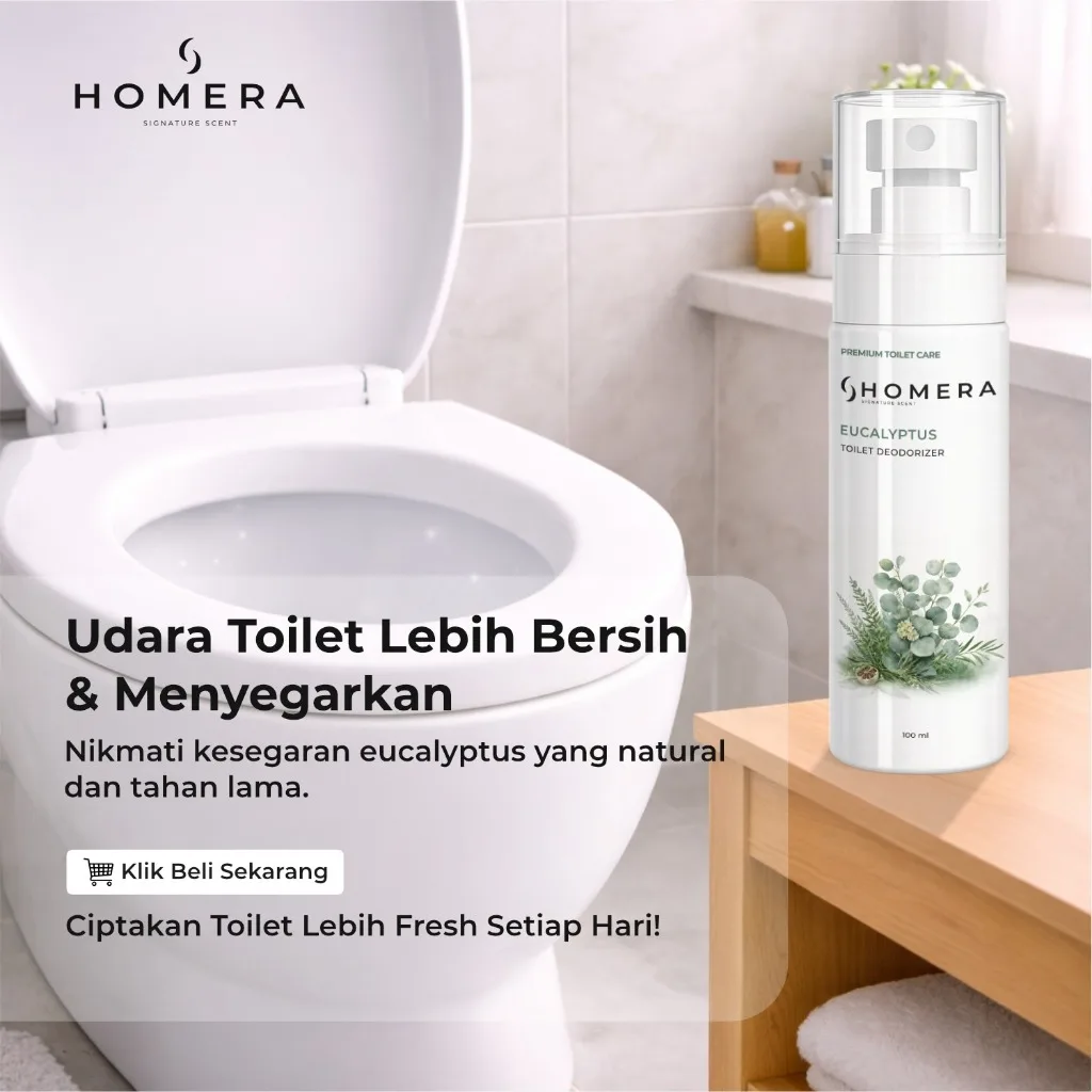 HOMERA Toilet Deodorizer Sanitizer Eucalyptus 100ml Pengharum Kamar Mandi dan Toilet Fresh Anti Bau