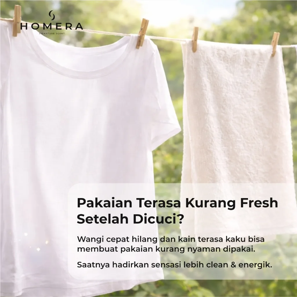 HOMERA Laundry Perfume Citrus Clean 100ml Pewangi Setrika Pengharum Pakaian Tahan Lama