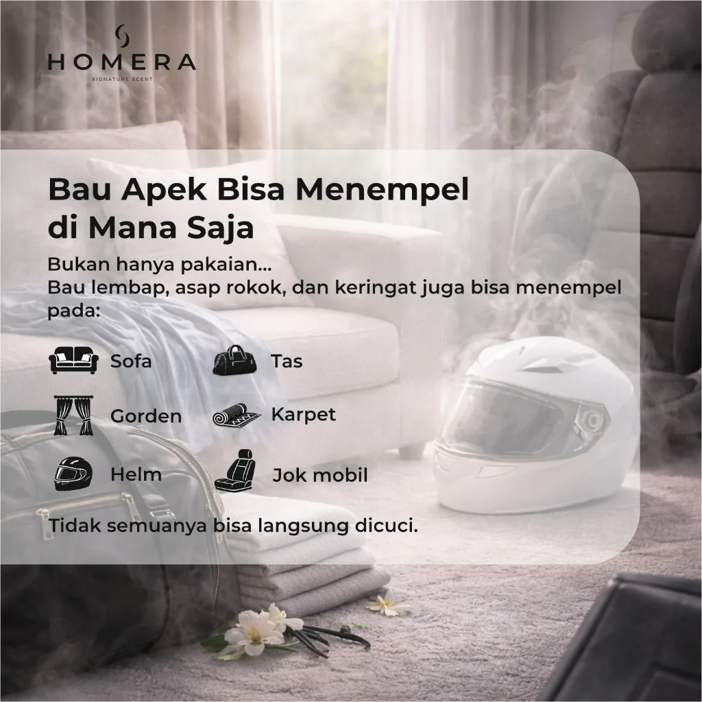 HOMERA Fabric Refresher Green Linen 100ml Pewangi Pakaian Penghilang Bau Laundry Spray