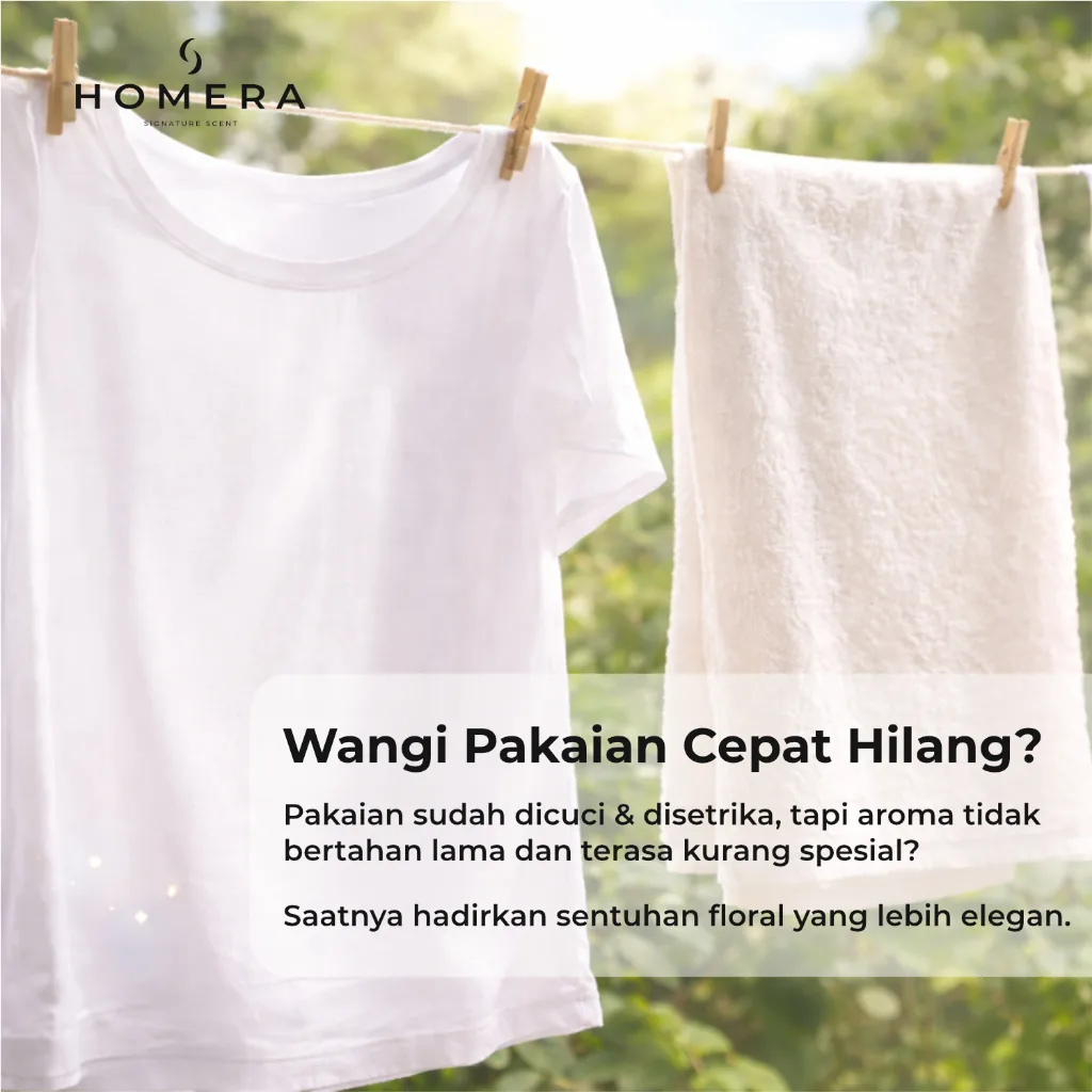 HOMERA Laundry Perfume Rose 100ml Pewangi Setrika Pengharum Pakaian Wangi Tahan Lama