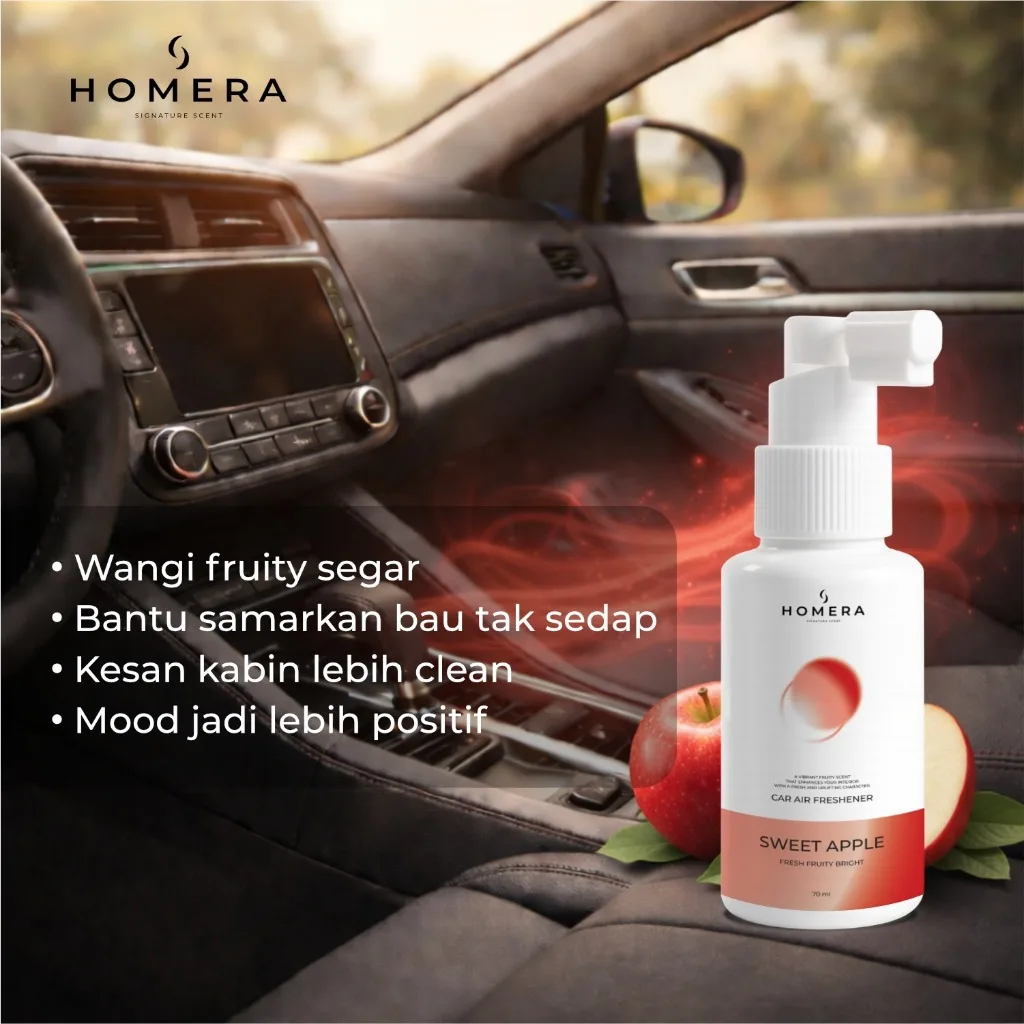 HOMERA Parfum Mobil Sweet Apple 70ml Car Air Freshener Wangi Apel Manis Segar Tahan Lama Anti Bau