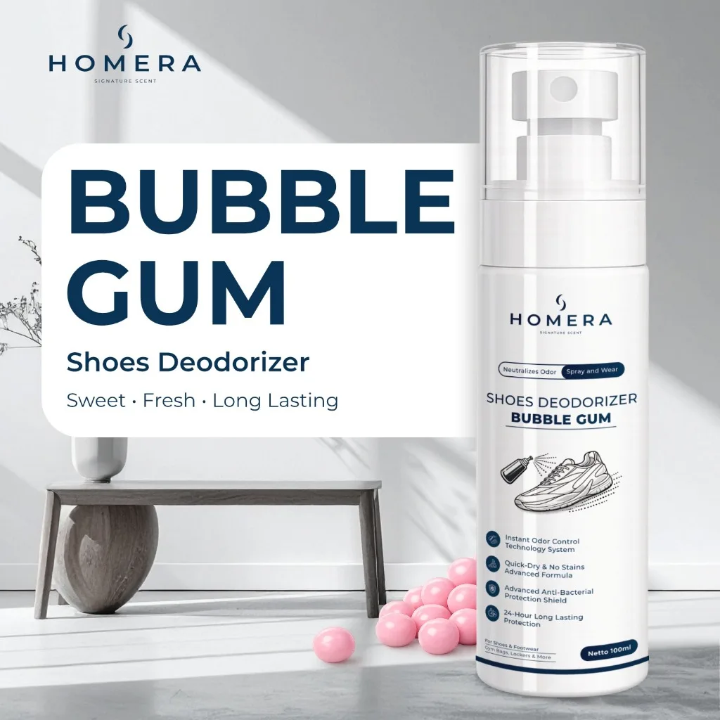HOMERA Shoes Deodorizer Bubble Gum 100ml Anti Bakteri Jamur Penghilang Bau Sepatu