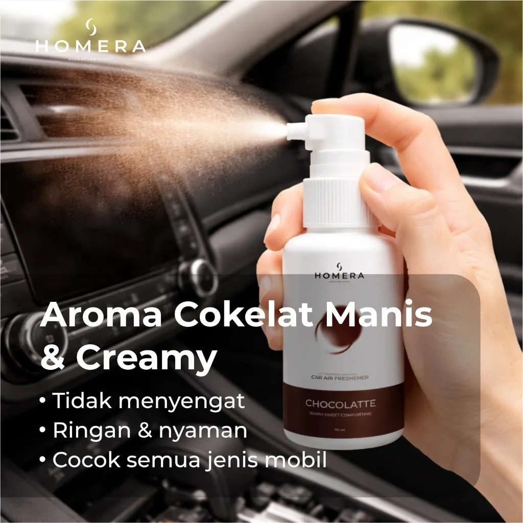 HOMERA Parfum Mobil Chocolate 70ml Car Air Freshener Wangi Coklat Manis Tahan Lama Anti Bau