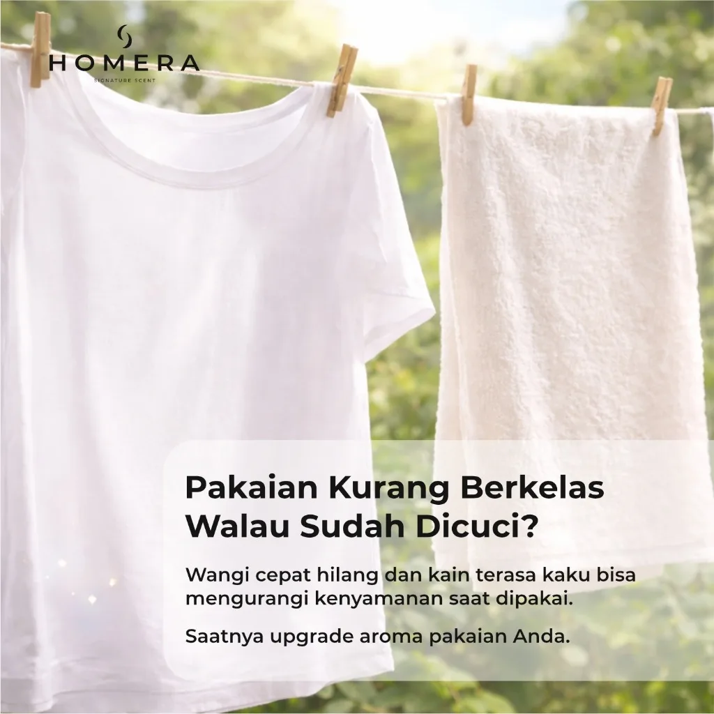 HOMERA Laundry Perfume Soft Musk 100ml Pewangi Setrika Pengharum Pakaian Tahan Lama