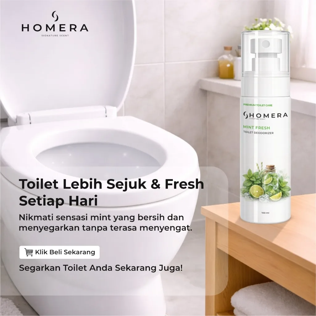 HOMERA Toilet Deodorizer Mint Fresh 100ml Pengharum WC Kamar Mandi Anti Bau Sanitizer