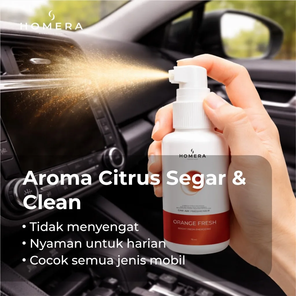 HOMERA Parfum Mobil Orange Fresh 70ml Car Air Freshener Wangi Jeruk Segar Tahan Lama Anti Bau