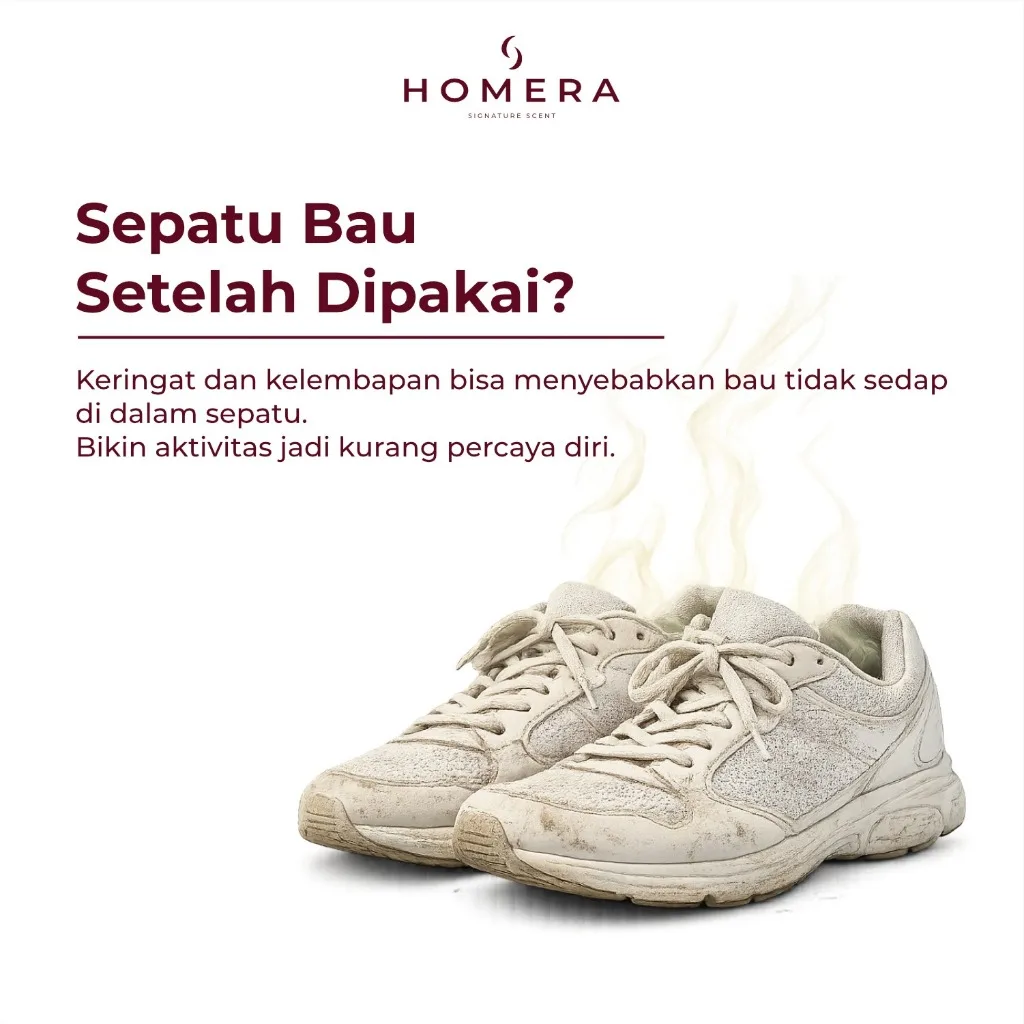 HOMERA Shoes Deodorizer Strawberry Fresh 100ml Anti Bakteri Jamur Penghilang Bau Sepatu