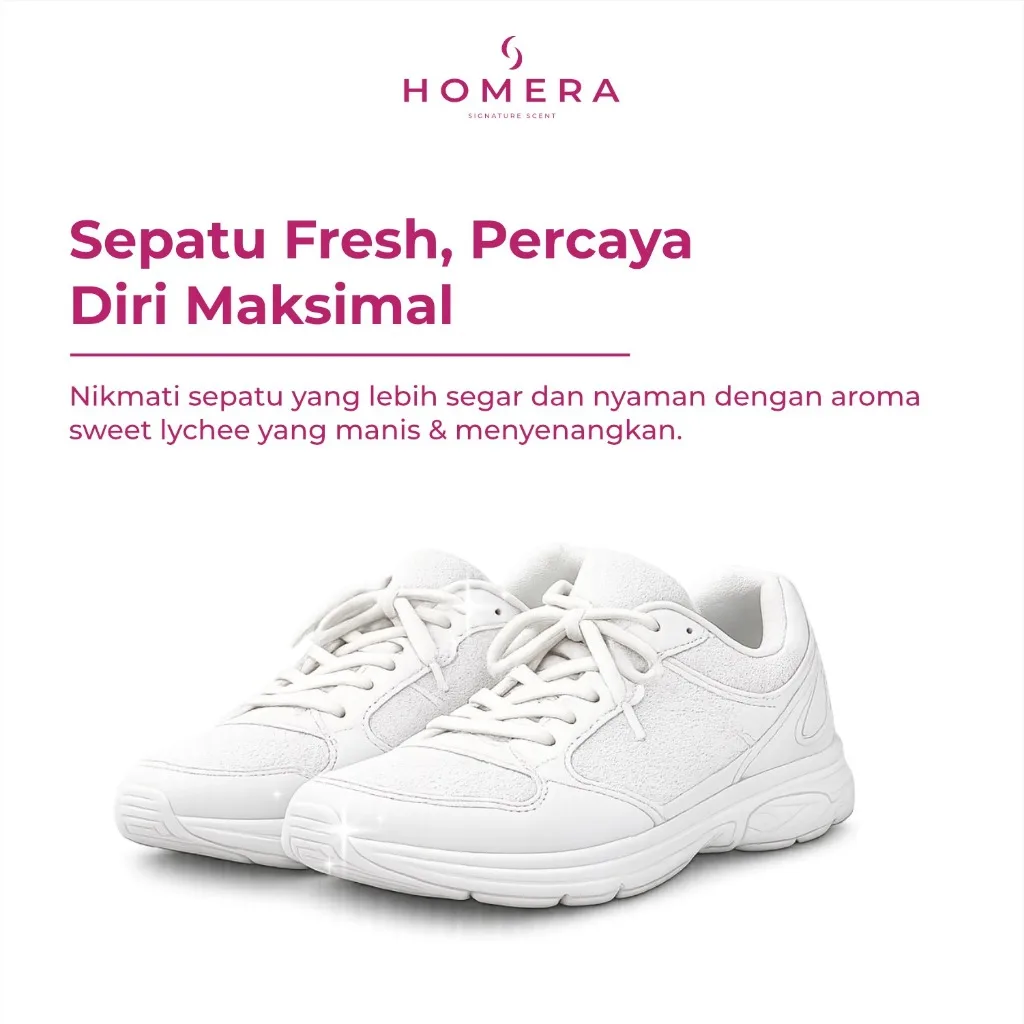 HOMERA Shoes Deodorizer Sweet Lychee 100ml Penghilang Bau Sepatu Anti Bakteri Jamur