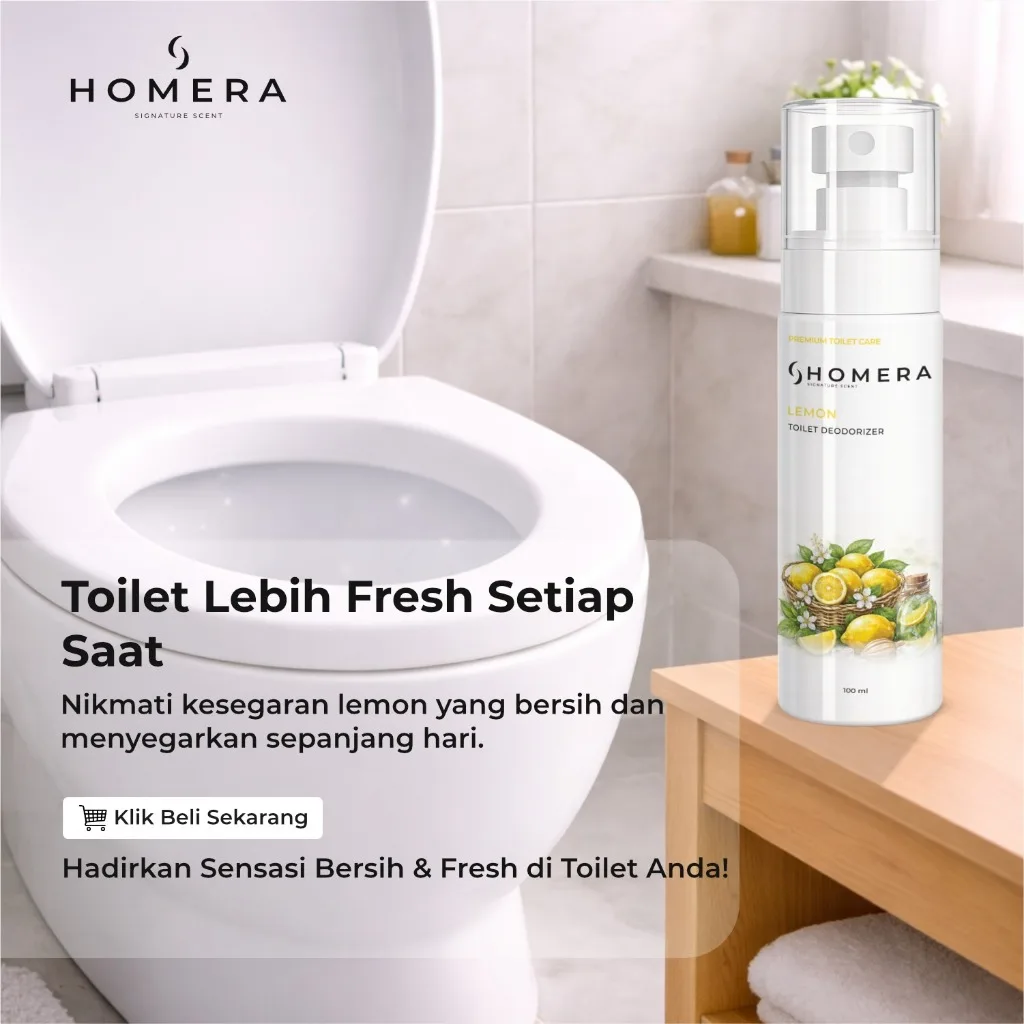 HOMERA Toilet Deodorizer Lemon Fresh 100ml Pengharum WC Kamar Mandi Anti Bau Sanitizer