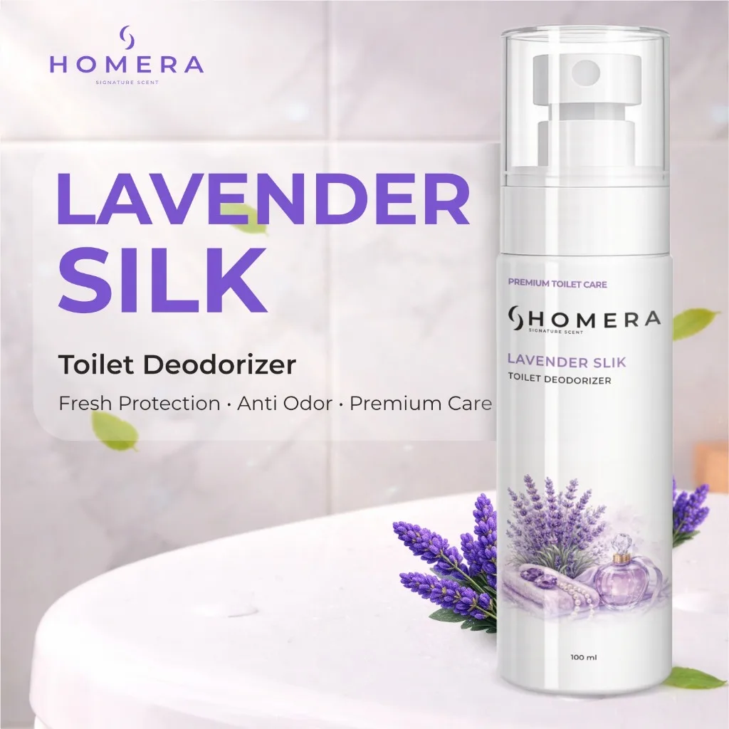 HOMERA Toilet Deodorizer Lavender Silk 100ml Pengharum Toilet dan Kamar Mandi Fresh Anti Bau