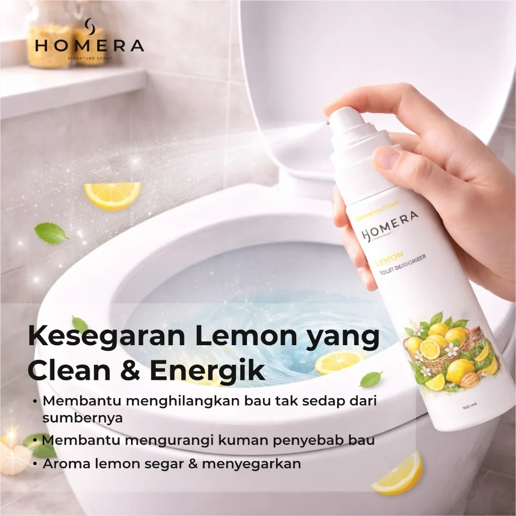 HOMERA Toilet Deodorizer Lemon Fresh 100ml Pengharum WC Kamar Mandi Anti Bau Sanitizer