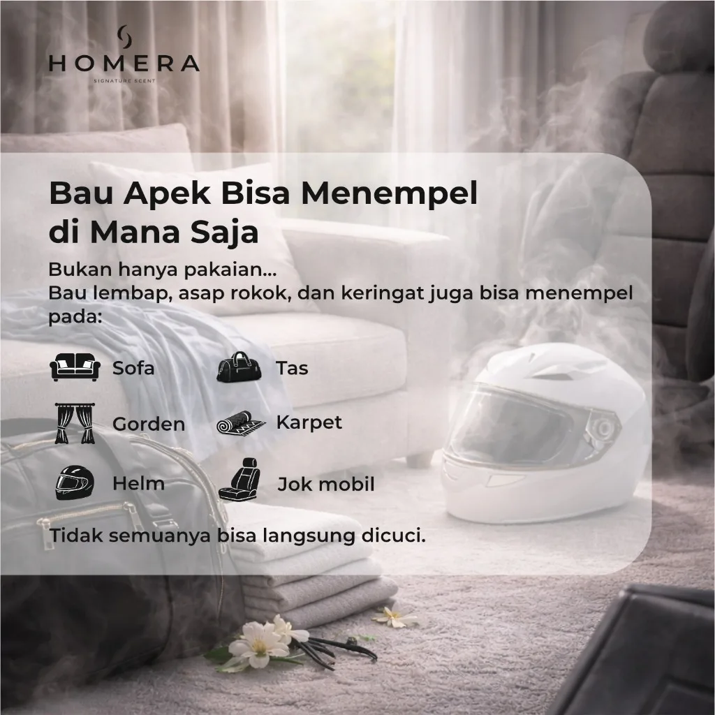 HOMERA Fabric Refresher Fresh Laundry 100ml Pewangi Pakaian Penghilang Bau Laundry Spray