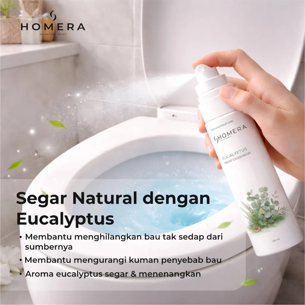 HOMERA Toilet Deodorizer Sanitizer Eucalyptus 100ml Pengharum Kamar Mandi dan Toilet Fresh Anti Bau