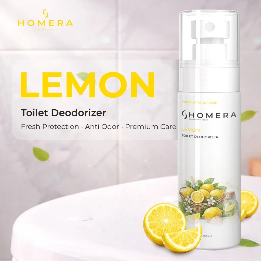 HOMERA Toilet Deodorizer Lemon Fresh 100ml Pengharum WC Kamar Mandi Anti Bau Sanitizer