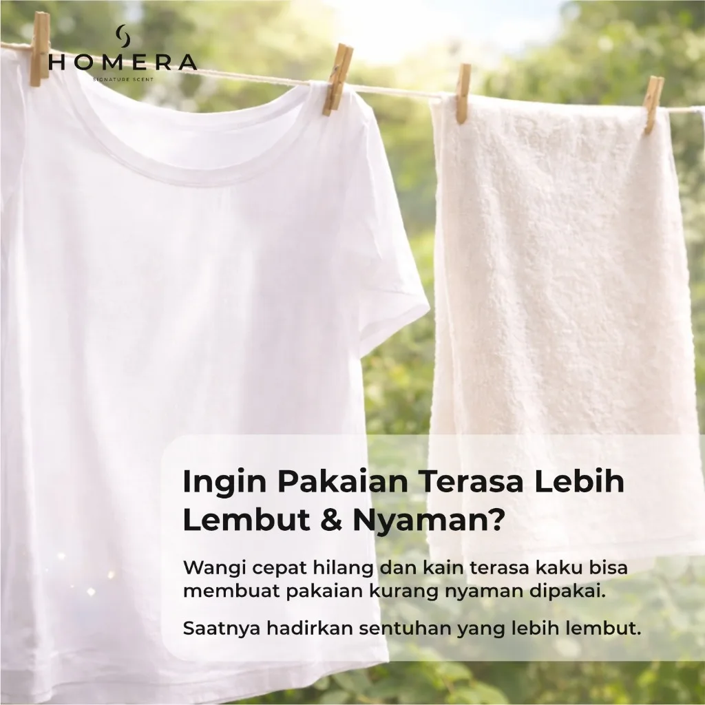 HOMERA Laundry Perfume Baby Powder 100ml Pewangi Setrika Pengharum Pakaian Tahan Lama