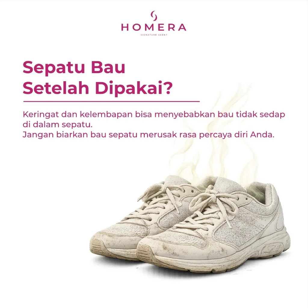 HOMERA Shoes Deodorizer Sweet Lychee 100ml Penghilang Bau Sepatu Anti Bakteri Jamur
