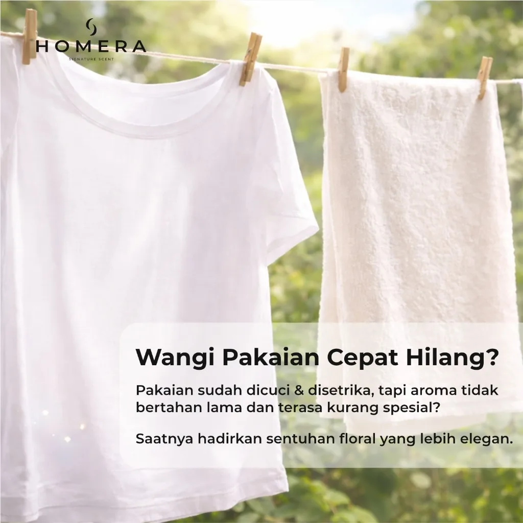 HOMERA Laundry Perfume Sakura Soft 100ml Pewangi Setrika Pengharum Pakaian Tahan Lama