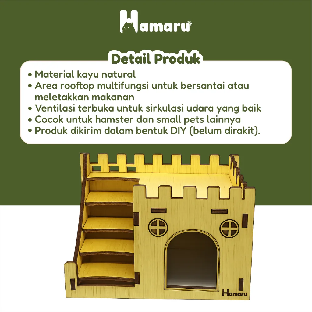HAMARU Rumah Kayu Hamster DIY Rakitan Murah - Loft House