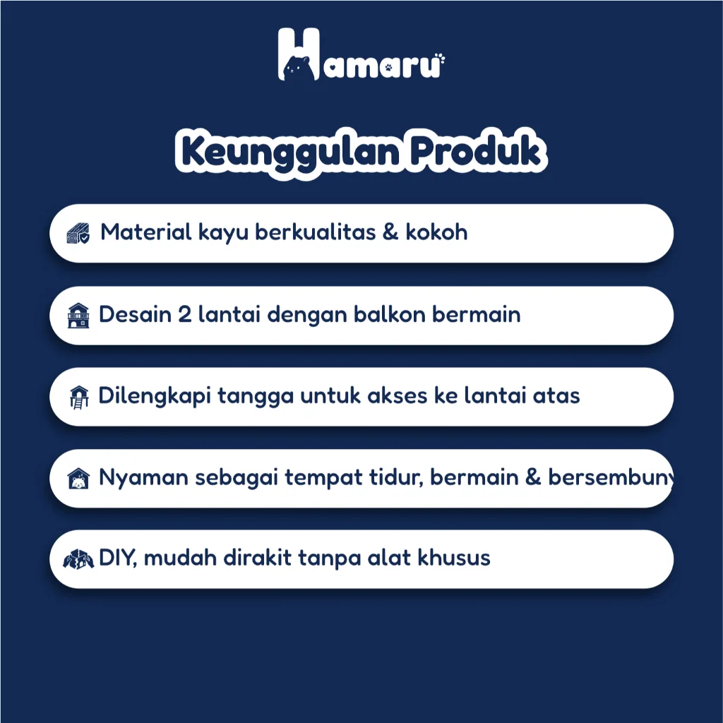 HAMARU Rumah Kayu Hamster DIY Rakitan Murah - Balcony House