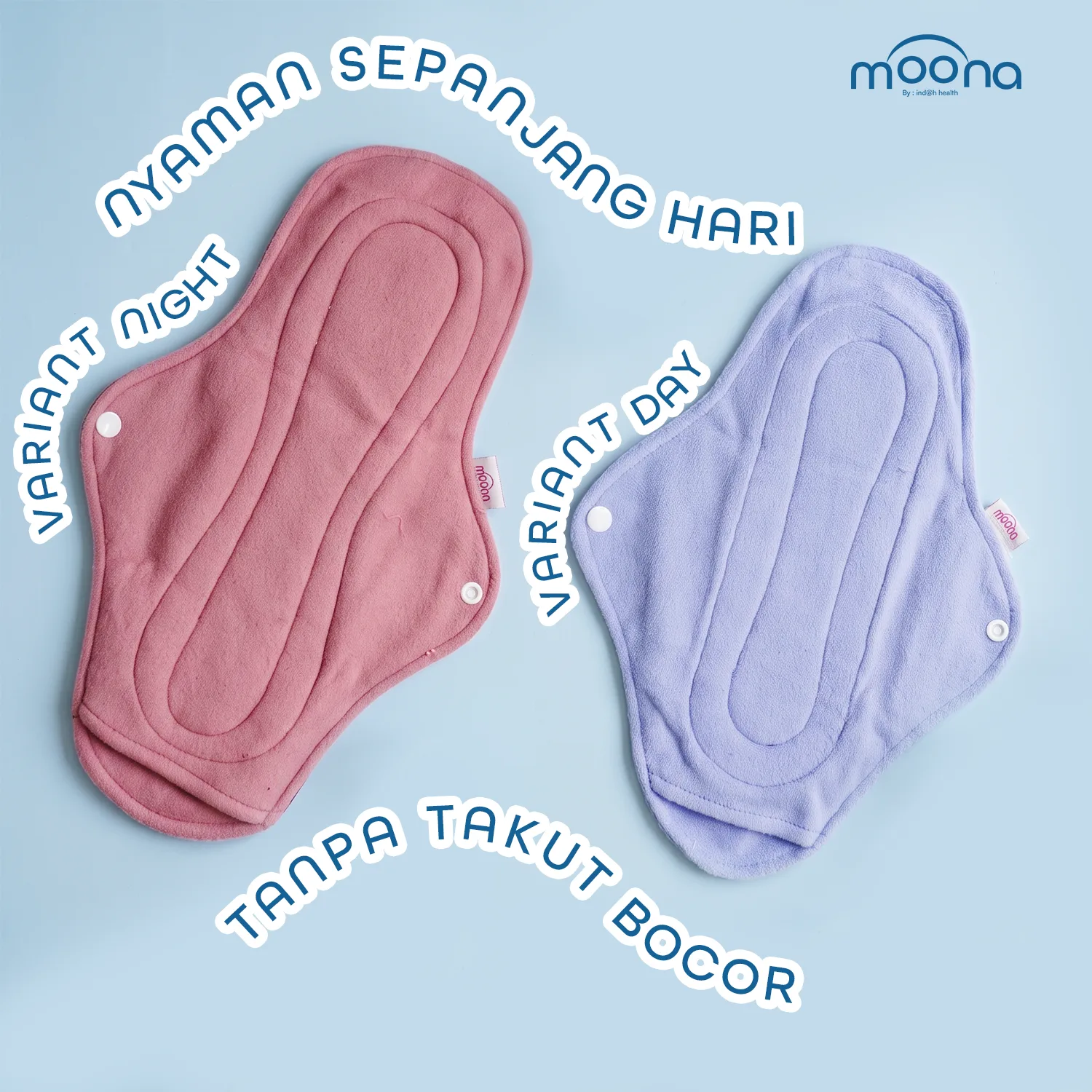 MOONA Paket Hemat Menspad Soft Pembalut Kain Reusable Cuci Pakai Day & Night Free Insert