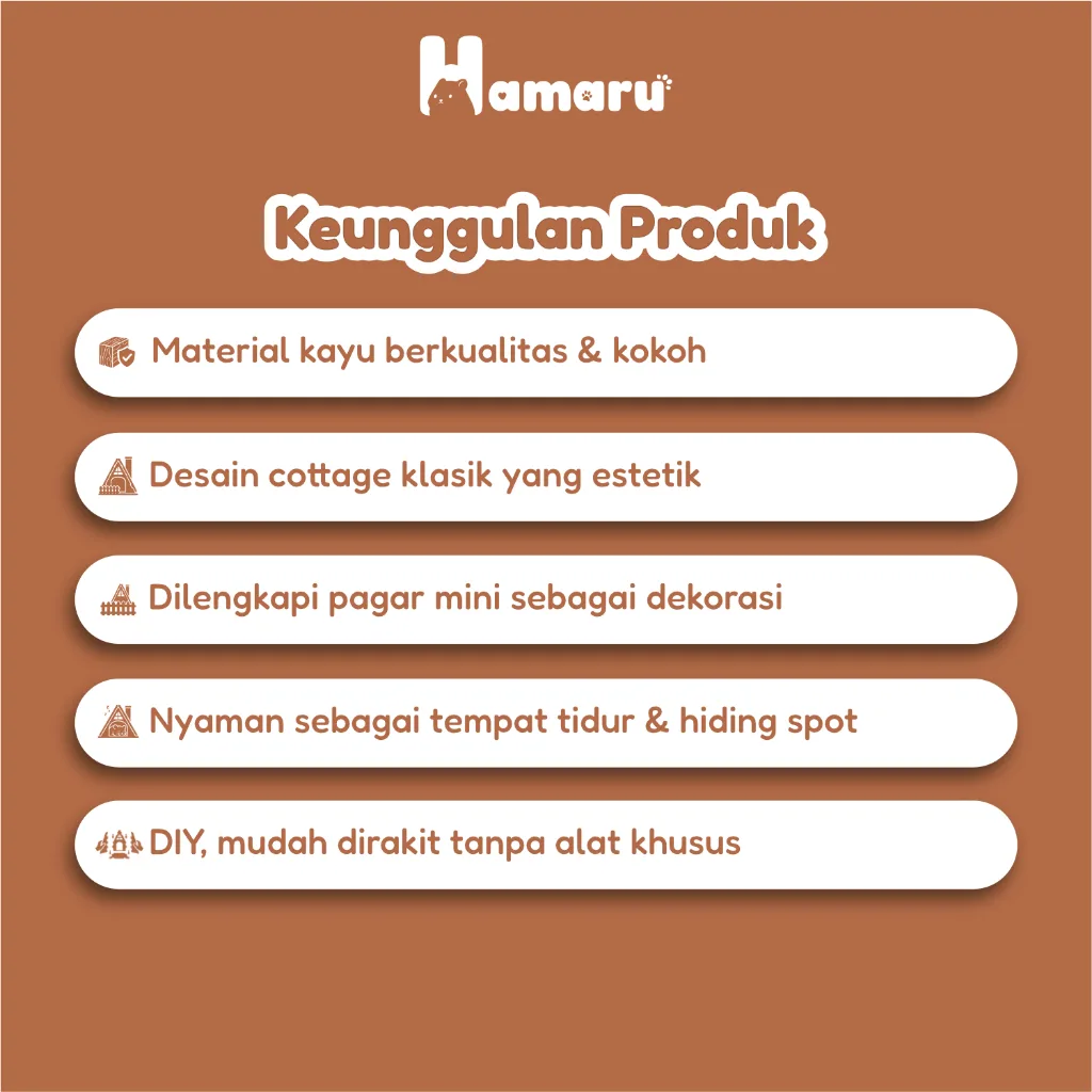 HAMARU Rumah Kayu Hamster DIY Rakitan Murah - Mini Cottage