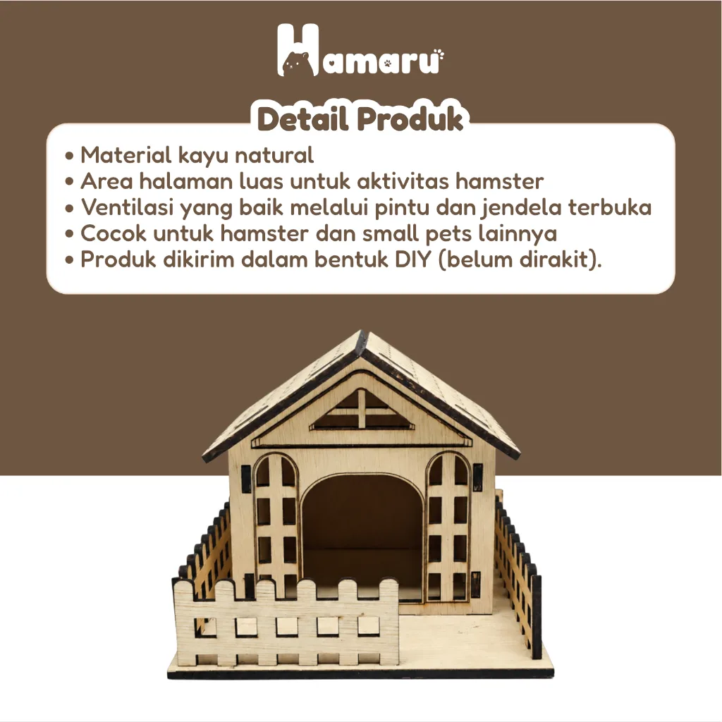 HAMARU Rumah Kayu Hamster DIY Rakitan Murah - Garden House
