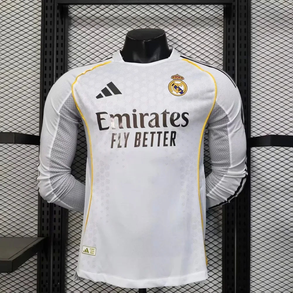 Real Madrid Home 25/26 Player Version - Long Sleeve Lengan Panjang