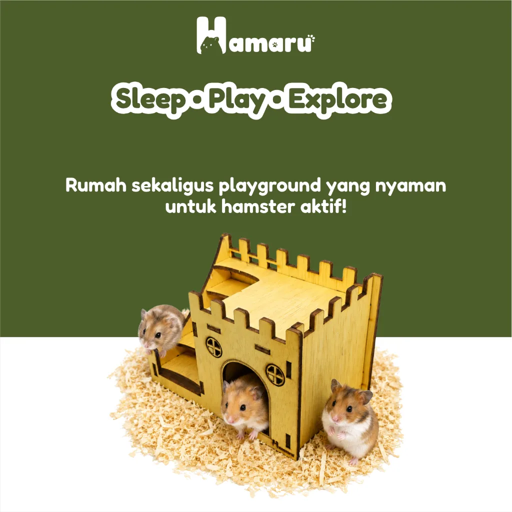HAMARU Rumah Kayu Hamster DIY Rakitan Murah - Loft House