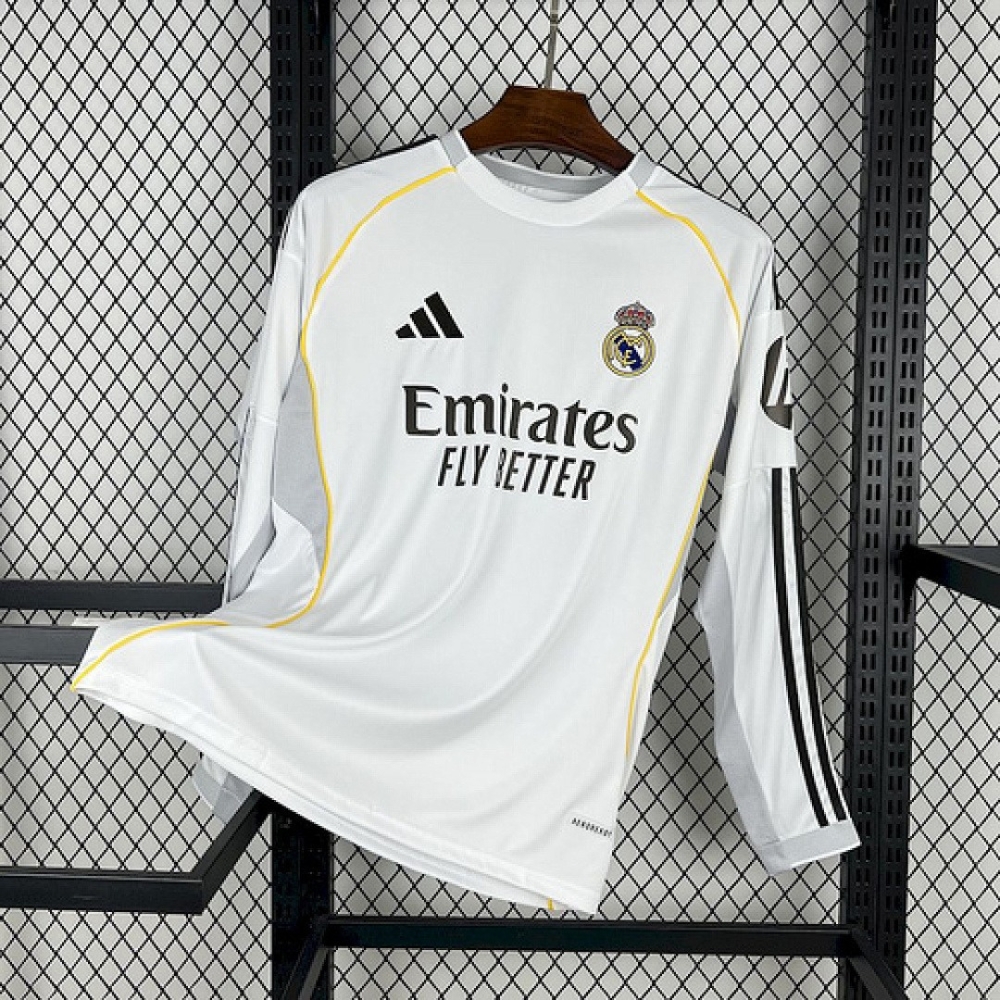 Real Madrid Home 25/26 Fans Version - Long Sleeve Lengan Panjang