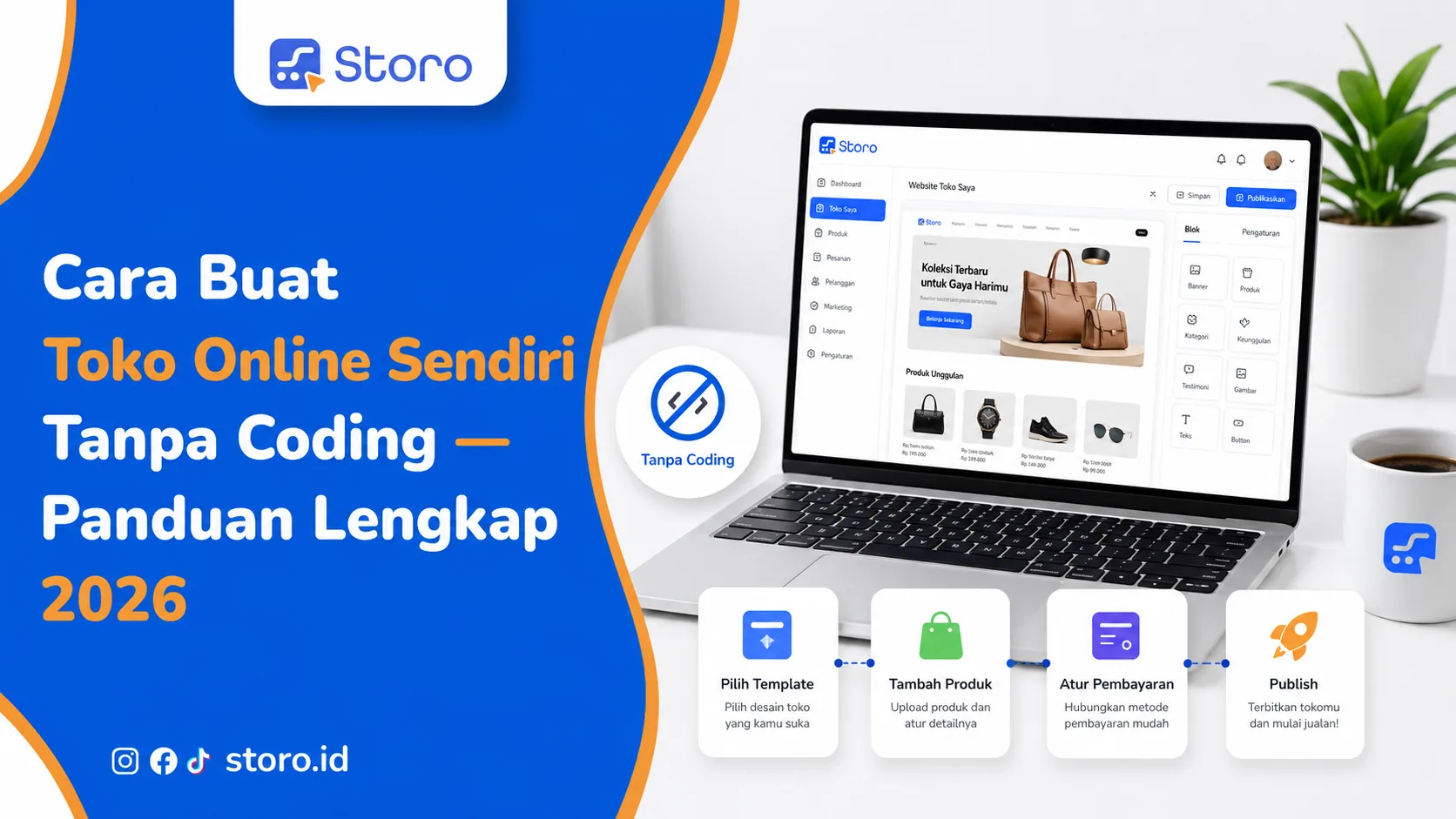 Cara Buat Toko Online Sendiri Tanpa Coding — Panduan Lengkap 2026