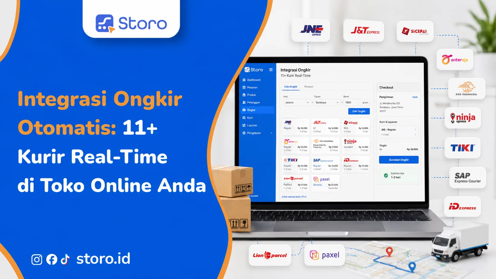 Integrasi Ongkir Otomatis: 11+ Kurir Real-Time di Toko Online Anda