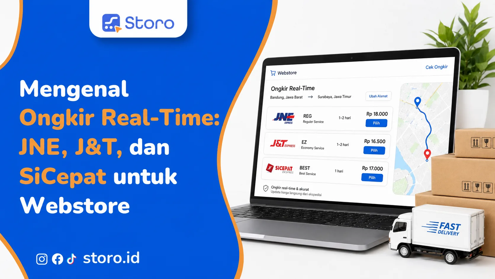 Mengenal Ongkir Real-Time: JNE, J&T, dan SiCepat untuk Webstore